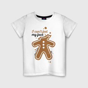 Детская футболка хлопок с принтом Печенька в Санкт-Петербурге, 100% хлопок | круглый вырез горловины, полуприлегающий силуэт, длина до линии бедер | арт | иллюстрация | печенье | печенька | пряник