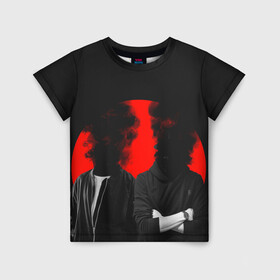Детская футболка 3D с принтом Дымится голова в Санкт-Петербурге, 100% гипоаллергенный полиэфир | прямой крой, круглый вырез горловины, длина до линии бедер, чуть спущенное плечо, ткань немного тянется | Тематика изображения на принте: голова | дым | красный | люди | черный