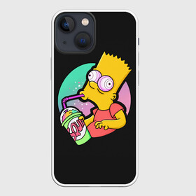 Чехол для iPhone 13 mini с принтом Барт с содой в Санкт-Петербурге,  |  | bart | simpsons | the simpson | барт | мульт | мультфильм | симпсоны