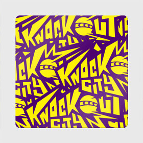 Магнит виниловый Квадрат с принтом Knockout City (лого узор) в Санкт-Петербурге, полимерный материал с магнитным слоем | размер 9*9 см, закругленные углы | dodgeball | knockout | knockout city | вышибалы | игры