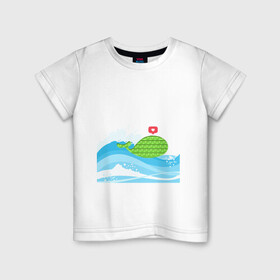 Детская футболка хлопок с принтом Simple Dimple / Pop it в Санкт-Петербурге, 100% хлопок | круглый вырез горловины, полуприлегающий силуэт, длина до линии бедер | pop it | simple dimple | волны | кит | кит на море | лайк | море | небо | попит | рыбка | сердечко | симпл димпл | тренды | шторм