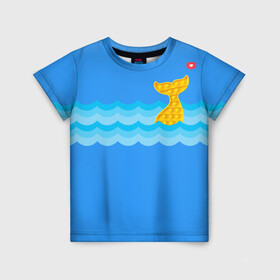 Детская футболка 3D с принтом Pop it Simple Dimple в Санкт-Петербурге, 100% гипоаллергенный полиэфир | прямой крой, круглый вырез горловины, длина до линии бедер, чуть спущенное плечо, ткань немного тянется | pop it | simple dimple | волны | кит | лайк | море | морские животные | морские обитатели | попит | рыбка | рыбы | сердечко | симпл димпл | тренды | шторм