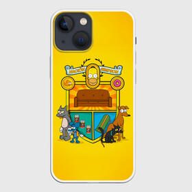 Чехол для iPhone 13 mini с принтом Simpsons nation в Санкт-Петербурге,  |  | gomer | simpsons | the simpson | гомер | мульт | мультфильм | симпсоны