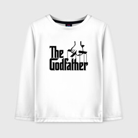 Детский лонгслив хлопок с принтом The Godfather в Санкт-Петербурге, 100% хлопок | круглый вырез горловины, полуприлегающий силуэт, длина до линии бедер | al pacino | don | don michael corleone | drama | father | gangster | logo | marlon brando | movie | the godfather | аль пачино | гангстер | дон | дон вито корлеоне | дон майкл корлеоне | драма | крестный отец | лого | марлон брандо | оскар |