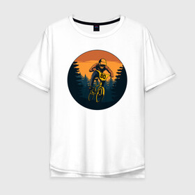 Мужская футболка хлопок Oversize с принтом Брось себе вызов в Санкт-Петербурге, 100% хлопок | свободный крой, круглый ворот, “спинка” длиннее передней части | bmx | rider | велогонки | рампа | экстремальный спорт | экстрим | экстримрайдер