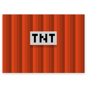 Поздравительная открытка с принтом TNT в Санкт-Петербурге, 100% бумага | плотность бумаги 280 г/м2, матовая, на обратной стороне линовка и место для марки
 | Тематика изображения на принте: игры | красный | лето | майнкрафт | тнт