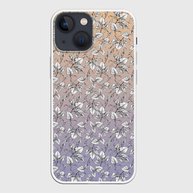 Чехол для iPhone 13 mini с принтом Плющ и градиент в Санкт-Петербурге,  |  | gradient | ivy | leaves | sketch | градиент | зарисовка | листья | набросок | плющ | растения | рисунок | скетч | эскиз