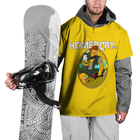 Накидка на куртку 3D с принтом Homer Cry в Санкт-Петербурге, 100% полиэстер |  | far cry | farcray | gomer | homer | simpsons | the simpson | гомер | мульт | мультфильм | симпсоны | фар край