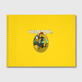 Альбом для рисования с принтом Homer Cry в Санкт-Петербурге, 100% бумага
 | матовая бумага, плотность 200 мг. | far cry | farcray | gomer | homer | simpsons | the simpson | гомер | мульт | мультфильм | симпсоны | фар край