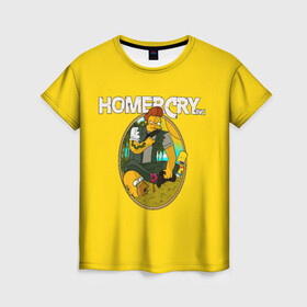 Женская футболка 3D с принтом Homer Cry в Санкт-Петербурге, 100% полиэфир ( синтетическое хлопкоподобное полотно) | прямой крой, круглый вырез горловины, длина до линии бедер | far cry | farcray | gomer | homer | simpsons | the simpson | гомер | мульт | мультфильм | симпсоны | фар край