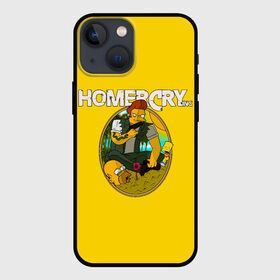 Чехол для iPhone 13 mini с принтом Homer Cry в Санкт-Петербурге,  |  | Тематика изображения на принте: far cry | farcray | gomer | homer | simpsons | the simpson | гомер | мульт | мультфильм | симпсоны | фар край