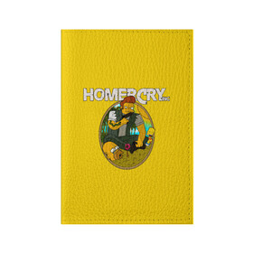 Обложка для паспорта матовая кожа с принтом Homer Cry в Санкт-Петербурге, натуральная матовая кожа | размер 19,3 х 13,7 см; прозрачные пластиковые крепления | far cry | farcray | gomer | homer | simpsons | the simpson | гомер | мульт | мультфильм | симпсоны | фар край