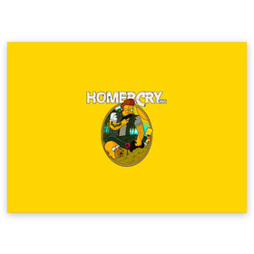 Поздравительная открытка с принтом Homer Cry в Санкт-Петербурге, 100% бумага | плотность бумаги 280 г/м2, матовая, на обратной стороне линовка и место для марки
 | far cry | farcray | gomer | homer | simpsons | the simpson | гомер | мульт | мультфильм | симпсоны | фар край