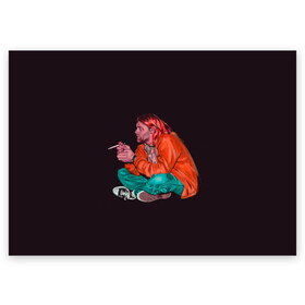 Поздравительная открытка с принтом Sad Kurt в Санкт-Петербурге, 100% бумага | плотность бумаги 280 г/м2, матовая, на обратной стороне линовка и место для марки
 | Тематика изображения на принте: alternative | kurt cobain | metall | music | nirvana | rock | альтернатива | курт кобейн | курт кобэйн | металл | музыка | нирвана | нирванна | рок