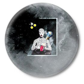Значок с принтом Космос / Абстракция в Санкт-Петербурге,  металл | круглая форма, металлическая застежка в виде булавки | абстракция | велосипед | гаджеты | девушка | женщина | звезды | земля | иллюстрации | инопланетянин | колеса | космос | лимон | мороженое | планета | тренды | туман | фрукты
