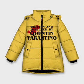 Зимняя куртка для девочек 3D с принтом Quentin Tarantino в Санкт-Петербурге, ткань верха — 100% полиэстер; подклад — 100% полиэстер, утеплитель — 100% полиэстер. | длина ниже бедра, удлиненная спинка, воротник стойка и отстегивающийся капюшон. Есть боковые карманы с листочкой на кнопках, утяжки по низу изделия и внутренний карман на молнии. 

Предусмотрены светоотражающий принт на спинке, радужный светоотражающий элемент на пуллере молнии и на резинке для утяжки. | directed by quentin tarantino | mem qwentin | quentin tarantino | written and directed by quentin tarantino | бешенные псы | криминальное чтиво | любимый режиссер | мем | мем квентин тарантино | режиссер | режиссер квентин тарантино