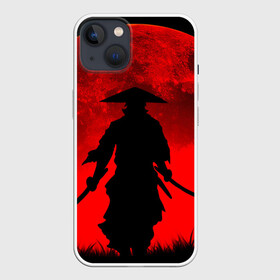 Чехол для iPhone 13 с принтом САМУРАЙ кровавой луны в Санкт-Петербурге,  |  | воин | катана | кроваваялуна | культура | самурай | япония | японскаякультура