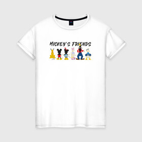 Женская футболка хлопок с принтом Друзья микки в Санкт-Петербурге, 100% хлопок | прямой крой, круглый вырез горловины, длина до линии бедер, слегка спущенное плечо | disney | mickey mouse | дисней | микки маус