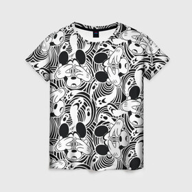 Женская футболка 3D с принтом микки макс гипноз в Санкт-Петербурге, 100% полиэфир ( синтетическое хлопкоподобное полотно) | прямой крой, круглый вырез горловины, длина до линии бедер | disney | mickey mouse | дисней | микки маус