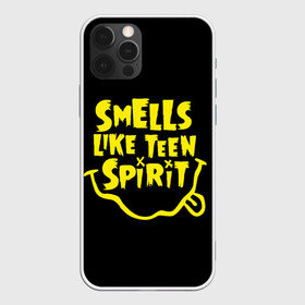 Чехол для iPhone 12 Pro с принтом Smells like teen spirit в Санкт-Петербурге, силикон | область печати: задняя сторона чехла, без боковых панелей | alternative | kurt cobain | metall | music | nirvana | rock | альтернатива | курт кобейн | курт кобэйн | металл | музыка | нирвана | нирванна | рок