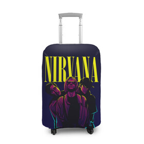 Чехол для чемодана 3D с принтом Nirvana Neon в Санкт-Петербурге, 86% полиэфир, 14% спандекс | двустороннее нанесение принта, прорези для ручек и колес | alternative | kurt cobain | metall | music | nirvana | rock | альтернатива | курт кобейн | курт кобэйн | металл | музыка | нирвана | нирванна | рок