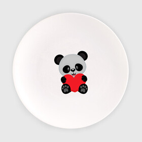 Тарелка с принтом Love Панда в Санкт-Петербурге, фарфор | диаметр - 210 мм
диаметр для нанесения принта - 120 мм | маленькая панда | медвежонок | панда | сердце | черно белый медведь