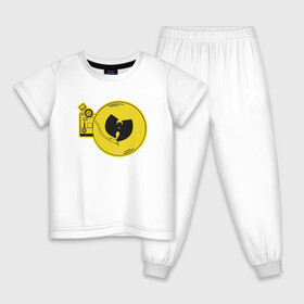 Детская пижама хлопок с принтом Wu-Tang Vinyl в Санкт-Петербурге, 100% хлопок |  брюки и футболка прямого кроя, без карманов, на брюках мягкая резинка на поясе и по низу штанин
 | black | gza | hip hop | method man | music | new york | odb | old school | rap | rza | wu tang | wu tang clan | аудио | винил | ву тэнг | граффити | диджей | кассета | микрофон | музыка | нью йорк | пластинка | рэп | рэпер | хип хоп