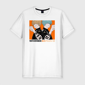 Мужская футболка хлопок Slim с принтом Tokyo Revengers  в Санкт-Петербурге, 92% хлопок, 8% лайкра | приталенный силуэт, круглый вырез ворота, длина до линии бедра, короткий рукав | anime | tokyo revengers | аниме | манга | токийские мстители