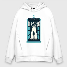 Мужское худи Oversize хлопок с принтом Tardis - Bad Wolf в Санкт-Петербурге, френч-терри — 70% хлопок, 30% полиэстер. Мягкий теплый начес внутри —100% хлопок | боковые карманы, эластичные манжеты и нижняя кромка, капюшон на магнитной кнопке | doctor who | future | space | tardis | time | будка | будущее | время | галактика | доктор кто | космос | машина времени | наука | приключения | пространство | профессор | прошлое | сериал | тардис | телепорт | ученый | фа