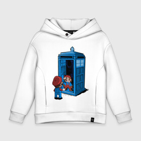 Детское худи Oversize хлопок с принтом Tardis Mario в Санкт-Петербурге, френч-терри — 70% хлопок, 30% полиэстер. Мягкий теплый начес внутри —100% хлопок | боковые карманы, эластичные манжеты и нижняя кромка, капюшон на магнитной кнопке | Тематика изображения на принте: doctor who | future | space | tardis | time | будка | будущее | время | галактика | доктор кто | космос | марио | машина времени | наука | приключения | пространство | профессор | прошлое | сериал | тардис | телепорт | уче