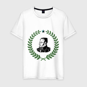 Мужская футболка хлопок с принтом Макс Штирнер в Санкт-Петербурге, 100% хлопок | прямой крой, круглый вырез горловины, длина до линии бедер, слегка спущенное плечо. | anarchy | spook | stirner | анархизм | исторические личности | философы | штирнер