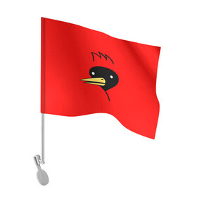 Флаг для автомобиля с принтом Омская Птица в Санкт-Петербурге, 100% полиэстер | Размер: 30*21 см | winged doom | вингедум | мемы | омск | птица