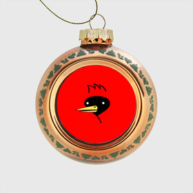 Стеклянный ёлочный шар с принтом Омская Птица в Санкт-Петербурге, Стекло | Диаметр: 80 мм | winged doom | вингедум | мемы | омск | птица