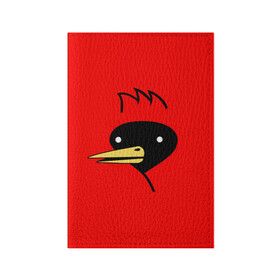 Обложка для паспорта матовая кожа с принтом Омская Птица в Санкт-Петербурге, натуральная матовая кожа | размер 19,3 х 13,7 см; прозрачные пластиковые крепления | winged doom | вингедум | мемы | омск | птица