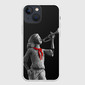 Чехол для iPhone 13 mini с принтом Пищеблок в Санкт-Петербурге,  |  | галстук | лагерь | памятник | пионер | пионерка | сериал | статуя | труба