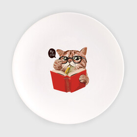 Тарелка с принтом Умный кот в Санкт-Петербурге, фарфор | диаметр - 210 мм
диаметр для нанесения принта - 120 мм | карандаш | книга | кот | котик | кошка | мысли | очки | пушистый | рыжий | создания | умный | ученый | чтение