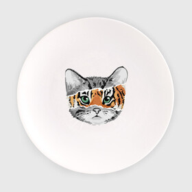 Тарелка с принтом Тигровый гот в Санкт-Петербурге, фарфор | диаметр - 210 мм
диаметр для нанесения принта - 120 мм | глаза усы | животные | звери | киса | кот | котик | пушистый | рыжий | серий | тигр | уши