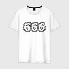 Мужская футболка хлопок с принтом 666 в Санкт-Петербурге, 100% хлопок | прямой крой, круглый вырез горловины, длина до линии бедер, слегка спущенное плечо. | 666 | апокалипсис | дъявол | число | шесть