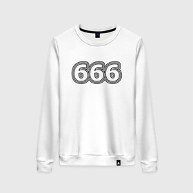 Женский свитшот хлопок с принтом 666 в Санкт-Петербурге, 100% хлопок | прямой крой, круглый вырез, на манжетах и по низу широкая трикотажная резинка  | 666 | апокалипсис | дъявол | число | шесть