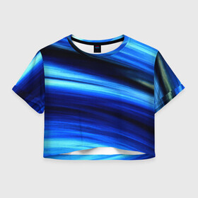 Женская футболка Crop-top 3D с принтом Морской в Санкт-Петербурге, 100% полиэстер | круглая горловина, длина футболки до линии талии, рукава с отворотами | волны | море | отдых | пляж | спокойствие.