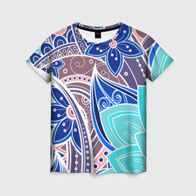 Женская футболка 3D с принтом ЯрКие ЦветЫ в Санкт-Петербурге, 100% полиэфир ( синтетическое хлопкоподобное полотно) | прямой крой, круглый вырез горловины, длина до линии бедер | абстракция | букет | цветы | яркие краски