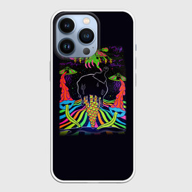 Чехол для iPhone 13 Pro с принтом Психоделика НЛО в Санкт-Петербурге,  |  | pop art | арт | инопланетяне | космос | летающая тарелка | мороженное | нло | ногти | психодел | психоделика | радуга | рука