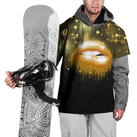 Накидка на куртку 3D с принтом Губы в Санкт-Петербурге, 100% полиэстер |  | Тематика изображения на принте: блестки | блестящий | губки | губы | желтый | звезды | краски | отпечаток | поцелуй | розовый | сверкает