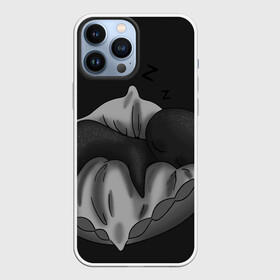 Чехол для iPhone 13 Pro Max с принтом Сплюха в Санкт-Петербурге,  |  | black | dark | dream | gothic | gray | monochrome | mork2028 | night | shadow | sleep | white | готический | монохромный | морк2028 | ночь | серый | сон | спящий | тень | тьма | чёрно белый