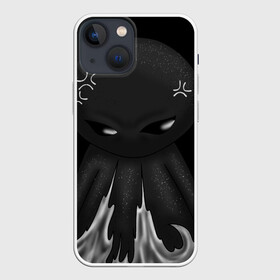 Чехол для iPhone 13 mini с принтом Ом ном ном в Санкт-Петербурге,  |  | black | dark | gothic | gray | monochrome | mork2028 | shadow | гнев | готический | злость | монохромный | морк2028 | подгорает | полыхает | тёмный | тень | тьма | чёрно белый