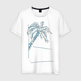 Мужская футболка хлопок с принтом Пальма в Санкт-Петербурге, 100% хлопок | прямой крой, круглый вырез горловины, длина до линии бедер, слегка спущенное плечо. | дерево | жара | кокос | лето | море | отпуск | пальма