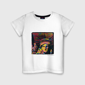 Детская футболка хлопок с принтом Andy Warhol в Санкт-Петербурге, 100% хлопок | круглый вырез горловины, полуприлегающий силуэт, длина до линии бедер | знаменитость | картина. | поп арт | статуя свободы | энди уорхол