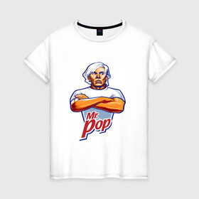 Женская футболка хлопок с принтом Энди Уорхол Mr.pop в Санкт-Петербурге, 100% хлопок | прямой крой, круглый вырез горловины, длина до линии бедер, слегка спущенное плечо | andy warhol | искусство | художник | энди уорхол