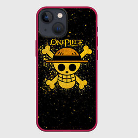 Чехол для iPhone 13 mini с принтом Веселый Роджер пиратов Соломенной Шляпы в Санкт-Петербурге,  |  | anime | manga | one piece | аниме | большой куш | ван пис | весёлый роджер | вон пис | король пиратов | логотип | манга | монки д. луффи | мугивары | перекрещённый костями | пират | пиратский флаг