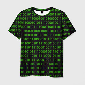 Мужская футболка 3D с принтом Двоичный код в Санкт-Петербурге, 100% полиэфир | прямой крой, круглый вырез горловины, длина до линии бедер | binary code | code | programming | двоичный код | код | нули и единицы | программирование